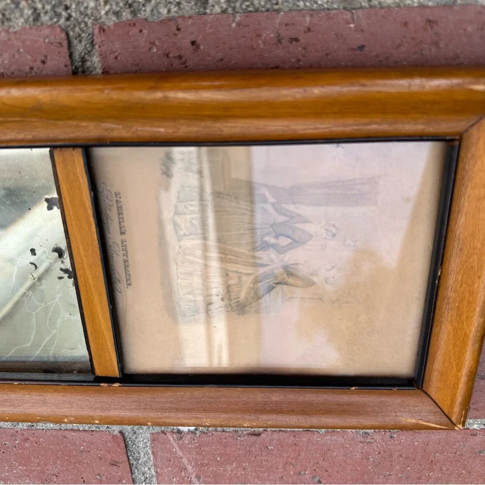 Vintage Victorian Wooden Framed Wall Mirror